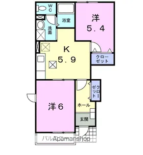 ソレイユ21B【1階】の間取り